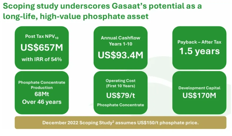 PhosCo Gasaat project catalyst timeline